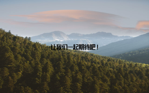 让我们一起期待吧!